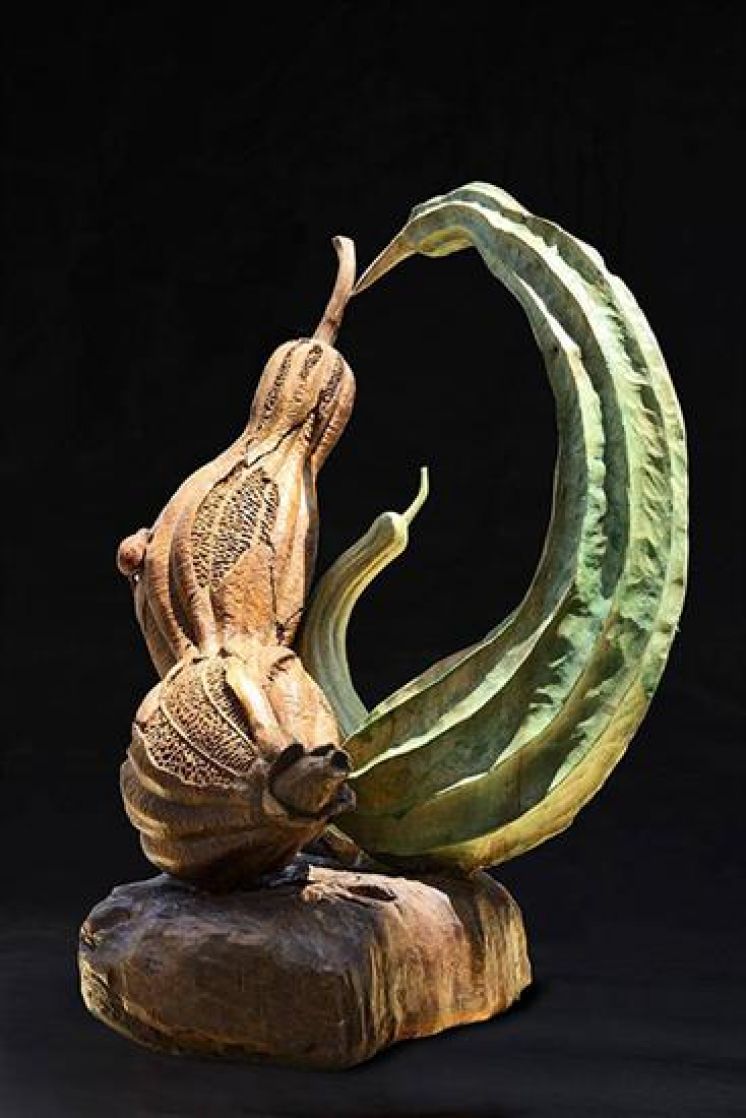 雲科大舉辦順逆皆自然_黃媽慶木雕展